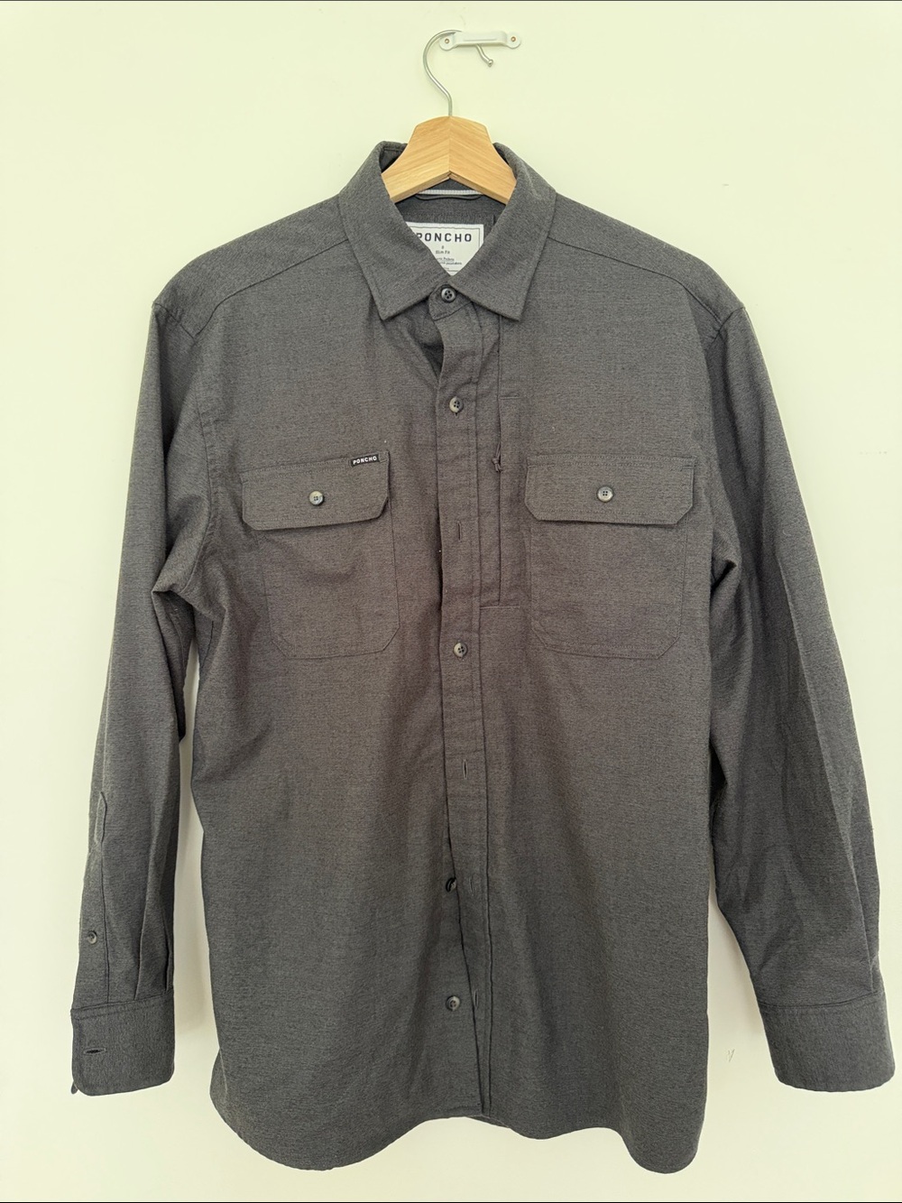 Men's Long-Sleeve Poncho Flannel Slim Fit